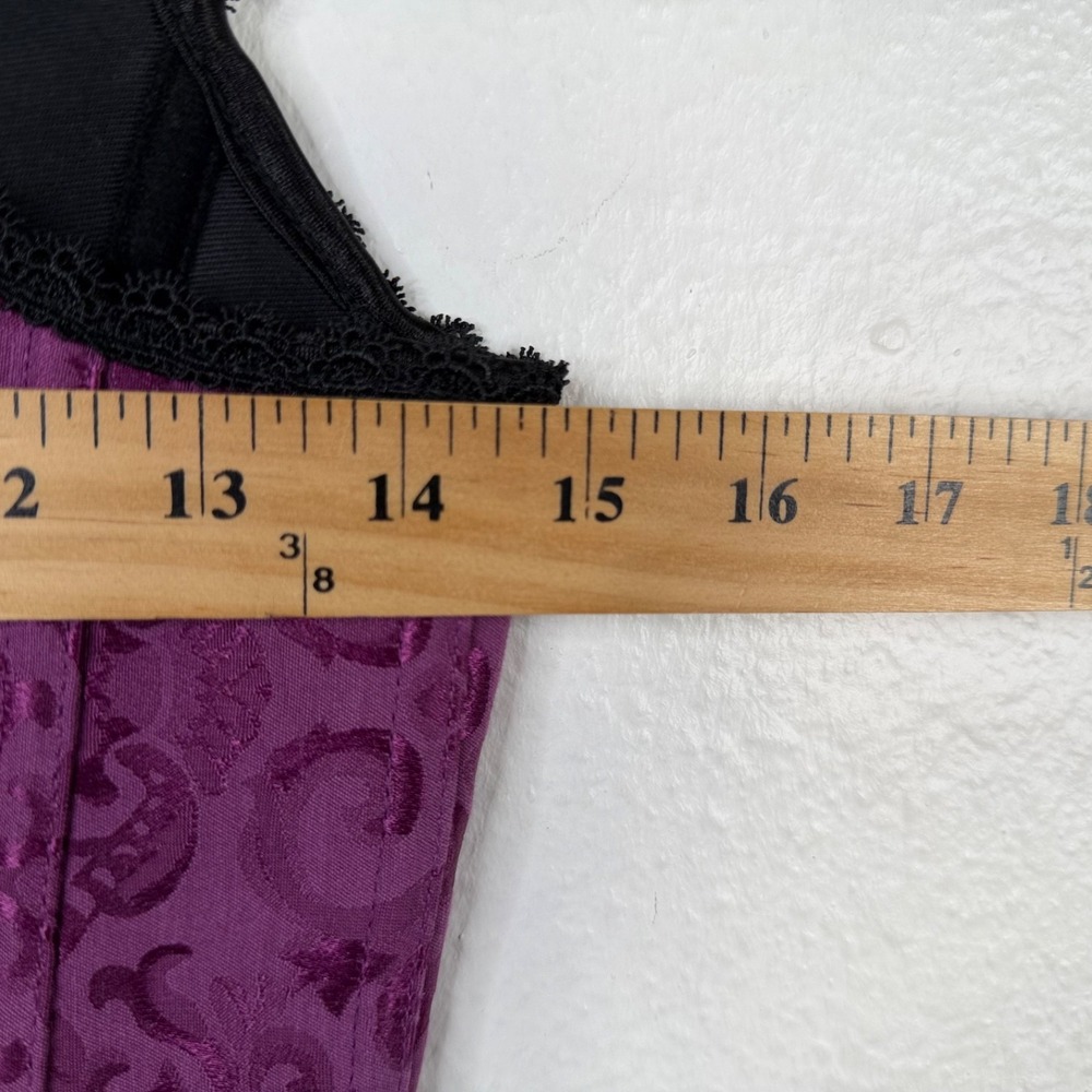 iCollection Corset Purple Sz 34 Jacquard Lace Up Gothic Renaissance  Steampunk - Picture 9 of 10